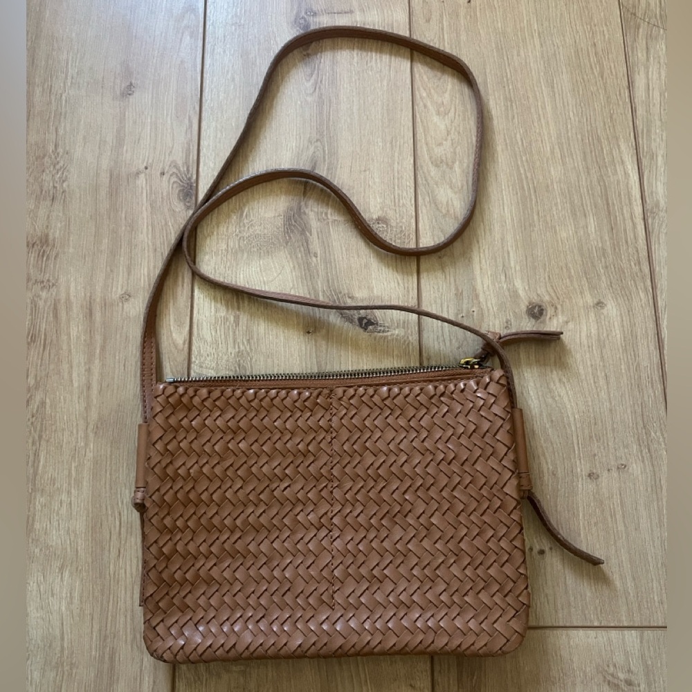 Madewell Woven Leather Crossbody Bag in Brown